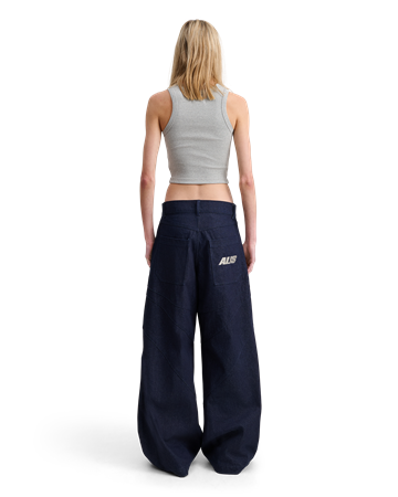 Alis Danie Barrel Denim Pants Solid Blue